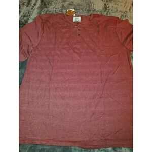 Mens XxL Henley PX Eco Friendly  Long Sleeve Shirt In Burgundy